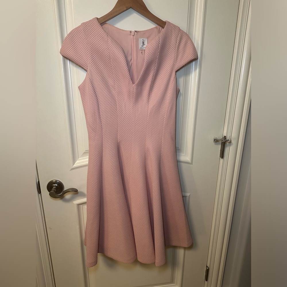 Pink short sleeve A-line dress